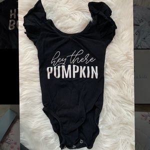 Girls Ruffle Sleeve Leotard- Hey There Pumpkin
